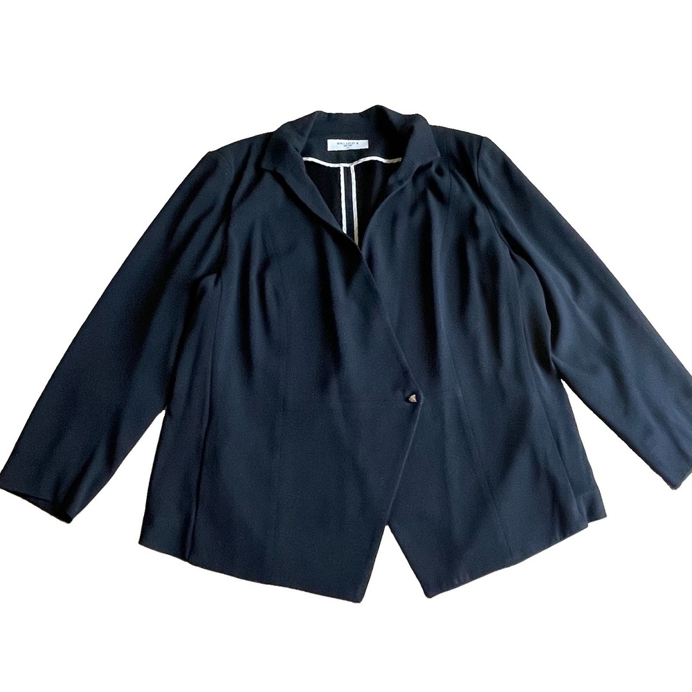 MM LAFLEUR Wells Jacket Size +2 20W Blazer Black Tailored Body 1 Button $265
